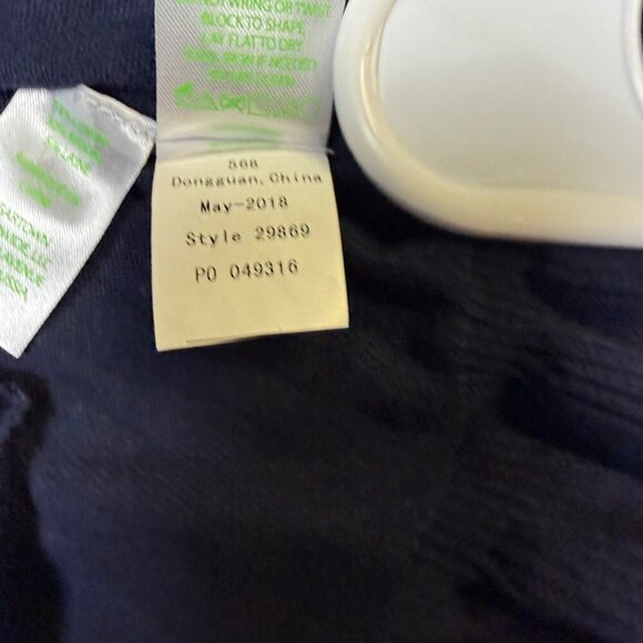 Lilly Pulitzer Adela Ruffle V-Neck Sweater True Navy – Women’s M - Picture 9 of 14